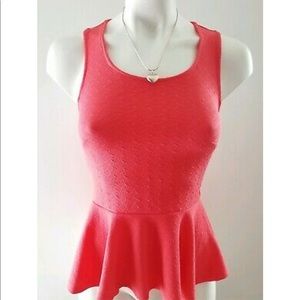 2 for $15 coral peplum tank top